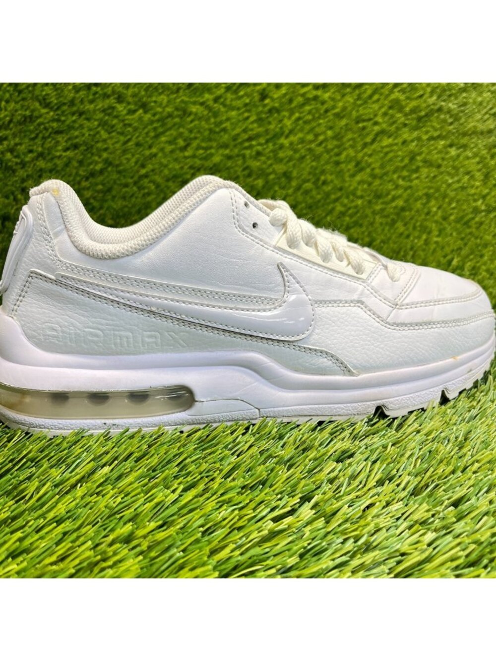 Nike Air Max LTD 3 Mens Size 7.5 Triple White Athletic Leather Shoes Sneakers